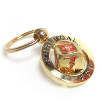 Portugal Spinning Badge Keychain