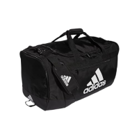 adidas Unisex Defender 4.0 Gym Duffel Bag for Men and Women, Black/White, Large (110L)