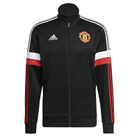 adidas Men's 2021-22 Manchester United 3 Stripes Track Top (Black, X-Large)