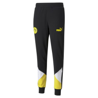 PUMA Men's Standard BVB FTBLCULTURE Track Pants, Black-Cyber Yellow, Small