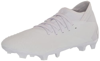 adidas Unisex Predator Accuracy.3 Firm Ground Soccer Shoe, White/White/Black, 9 US Men