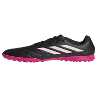 adidas Copa Pure.3 Turf Soccer Shoe, Black/Zero Metallic/Team Shock Pink, 1.5 US Unisex Little Kid
