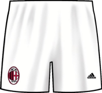 AC Milan Home Men's Soccer Shorts- 2011 (2XL) White