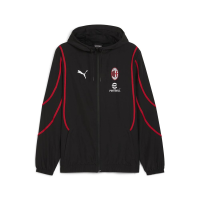 PUMA AC Milan Pre-Match Men’s Woven Jacket 24 (US, Alpha, Small, Regular, Regular, Black-Red)
