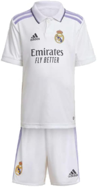 adidas Kids Unisex Soccer Real Madrid 22/23 Home Mini Kit (as1, Numeric, Numeric_4, Regular, 4T) White