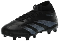 adidas Unisex Predator 24 League Firm Ground Sneaker, Black/Carbon/Black, 6.5 US Men