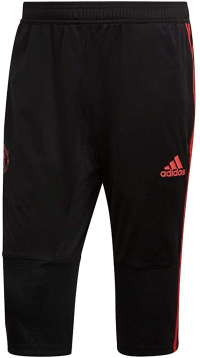 adidas Men's Manchester United 3/4 Pants (Small) Black/Blaze Red/Core Pink