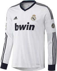 adidas Real Madrid Long Sleeve Home Jersey (S) White