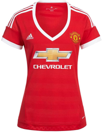 adidas Manchester United Womens Home Jersey 2015-2016 (Large) Red