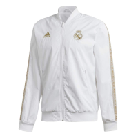 adidas Men's Real Madrid Anthem Jacket (White/Gold) (M)