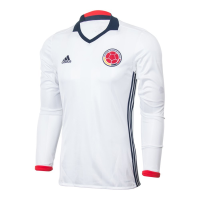 Adidas Colombia Home Soccer Jersey Copa America Centenario 2016 Long Sleeve White/navy,Small
