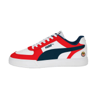 Puma Men's Caven Chivas Indoor Soccer Shoes - Leather Upper, SoftFoam+ Cushioned Sole, Eco-Friendly, Perfect for True Fans (White/Red/Navy, US Footwear Size System, Adult, Men, Numeric, Medium, 8)