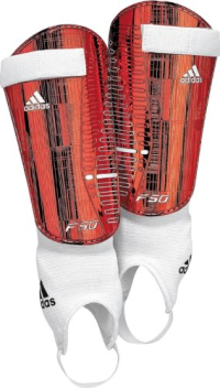 adidas F50 Repliqué Soccer Shin Guard, Light Scarlet/Running White/Running White, Small