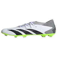 adidas Predator Accuracy.3 Firm Ground Sneaker, White/Core Black/Lucid Lemon, 12 US Unisex Little Kid