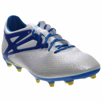 adidas Mens Messi 15.2 FG/AG Firm Ground/Artificial Grass Soccer Cleats 8 1/2 US, White/Prime Blue/Black
