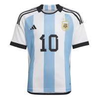 adidas Boys (Big Kids) Argentina 2022 Messi Soccer Home Jersey, XL (15-16Y) White/Light Blue