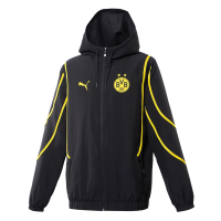 PUMA Borussia Dortmund Pre-Match Woven Jacket 2024 (US, Alpha, Small, Regular, Regular, Black-Yellow)