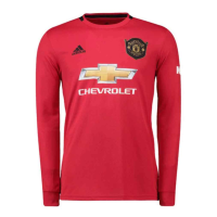 Manchester United 2019/2020 Home Long Sleeve Jersey (XL) Black/Red