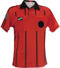 Official Sports Men's USSF Pro SS Referee Jersey (Red/Black, Large)