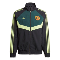 adidas Manchester United Men’s Woven Track Top 24 (US, Alpha, Medium, Regular, Regular, Black/Green Night/Pulse Lime)