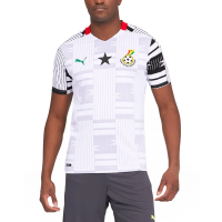 PUMA Men's Ghana Football Association Away Replica Jersey, White Black, M