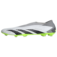 adidas Unisex Predator Accuracy.3 Laceless FG Firm Ground Soccer Cleat Sneaker, White/Core Black/Lucid Lemon, 7.5 US Men