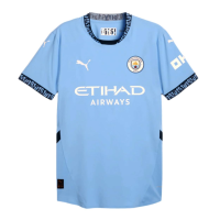 Puma Mens MCFC Home Authentic Short Sleeve Jersey Casual - Blue - Size S