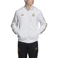adidas Men's Real Madrid Anthem Jacket (White/Gold) (L)