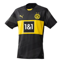 PUMA Borussia Dortmund Men's Replica Away Soccer Jersey 24/25 (US, Alpha, X-Large, Regular, Regular, Black-Yellow)