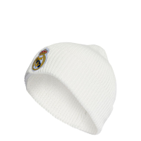 adidas Soccer Fan Woolie Beanie - Support Your Favorite Team - Bayern, Manchester United, Real Madrid, or Juventus (Real Madrid, White)