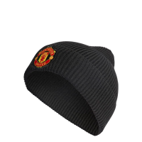 adidas Soccer Fan Woolie Beanie - Support Your Favorite Team - Bayern, Manchester United, Real Madrid, or Juventus (Manchester United, Black/Red)