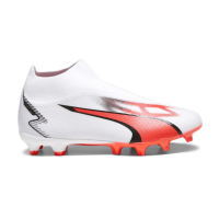 PUMA Men's Ultra Match+ Laceless FG Soccer Shoes (us_Footwear_Size_System, Adult, Men, Numeric, Medium, Numeric_12) White/Black/Orange