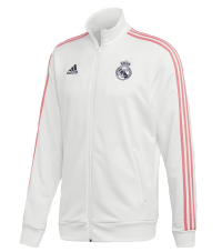 adidas mens 20/21 Real Madrid 3-Stripes Track Top White/Dark Blue XX-Large