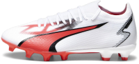 PUMA Ultra Match Firm Ground/Artificial Ground Puma White/Puma Black/Fire Orchid 9.5 D (M)