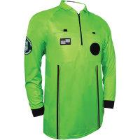 New USSF Pro Men's Soccer Referee Green Long Sleeve Shirt (Small Green)