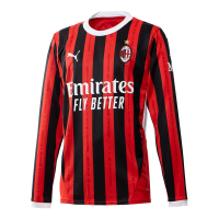 PUMA AC Milan Men’s Replica Home Long Sleeve Jersey 2024/25 (US, Alpha, X-Large, Regular, Regular, Red-Black)