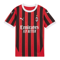 Puma Youth Soccer AC Milan 24/25 Home Jersey - Official Team Branding, dryCELL Technology, Regular Fit, Crew Neck (US, Alpha, Small, Regular, Red/Black)