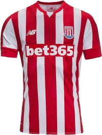 New Balance Stoke City Home Soccer Stadium Jersey 2015-16 (Small) Red/White