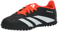 adidas Predator 24 Club Turf Sneaker, Black/White/Solar Red, 1 US Unisex Little Kid