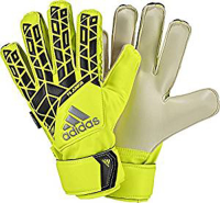 adidas Performance ACE Fingersave Junior Goalie Gloves, Solar Yellow/Black/Onix Grey, Size 8