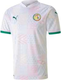 PUMA Men's Senegal Football Association Away Replica Jersey, White-Pepper Green, M