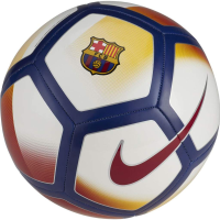 NIKE FCB FC Barcelona Pitch Training Soccer Football Ball (White/Noble Red/University Gold, 3)