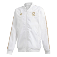adidas Kid's Real Madrid Anthem Jacket 2019-20 (Small) White/Dark Football Gold