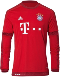 adidas FC Bayern Munich Home Long Sleeve Jersey (2XL) Red