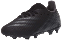 adidas Boy's X GHOSTED.3 Soccer Shoe, Black/Grey/Black(Firm Ground), 1.5 Little Kid