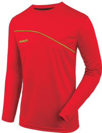 Reusch Standard Match Prime Padded Long Sleeve Goalkeeper Jersey, Red/Lime, Adult Large