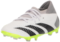 adidas Predator Accuracy.3 Firm Ground Sneaker, White/Core Black/Lucid Lemon, 5 US Unisex Big Kid