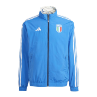 adidas Italy Men's Reversible Anthem Jacket 2023 (US, Alpha, XX-Large, Regular, Regular, Blue)
