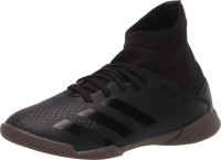 adidas Boy's Indoor Predator 20.3 Soccer Shoe, Core Black/Gold Metallic/Footwear White, 2 Little Kid