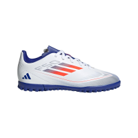 adidas F50 Club Turf J (Little Big Kid) Sneaker, White/Solar Red/Lucid Blue, 5.5 US Unisex